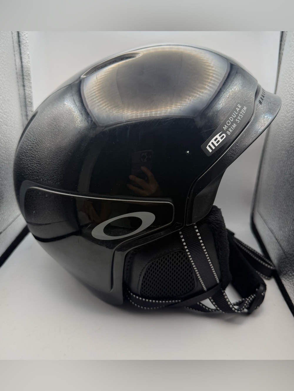 Oakley Black Gloss Ski Helmet with MB Modular Brim